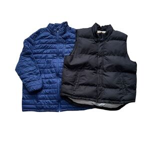 Foundry Puffer Jacket & Vest LOT Mens 2XL Blue Black Winter‎ Spring
